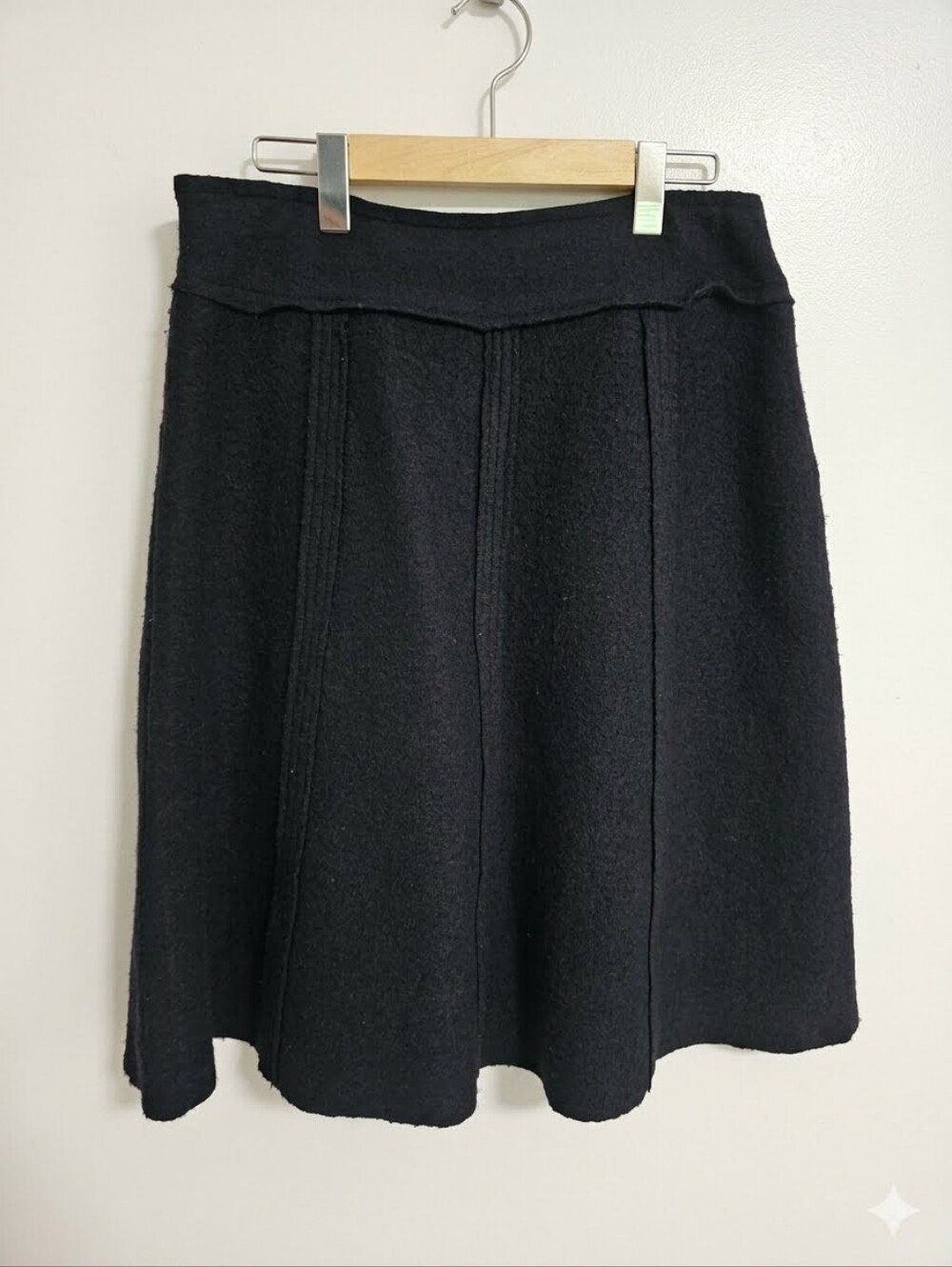 Simons Contemporaine Black A-Line 100% Wool Skirt Size 8